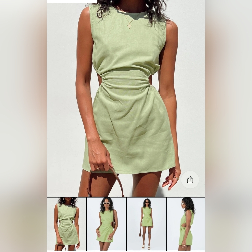 Princess Polly Light Green Backless Dress